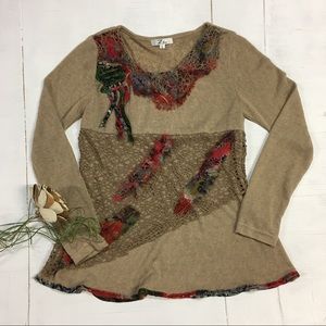 Zba | funky fun multimedia thin sweater shirt ugly